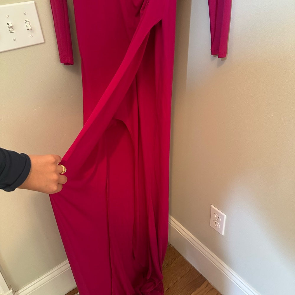 Nookie Pink Ruched Long Sleeve Gown - Picture 9 of 9